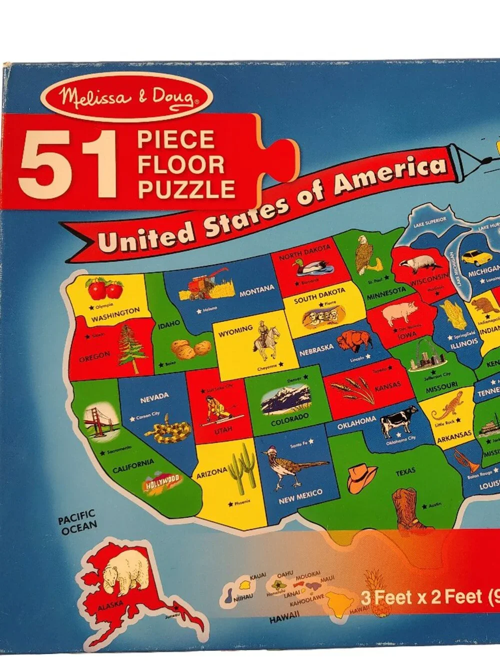 Children's Melissa & Doug 51 Piece USA Map Floor Puzzle